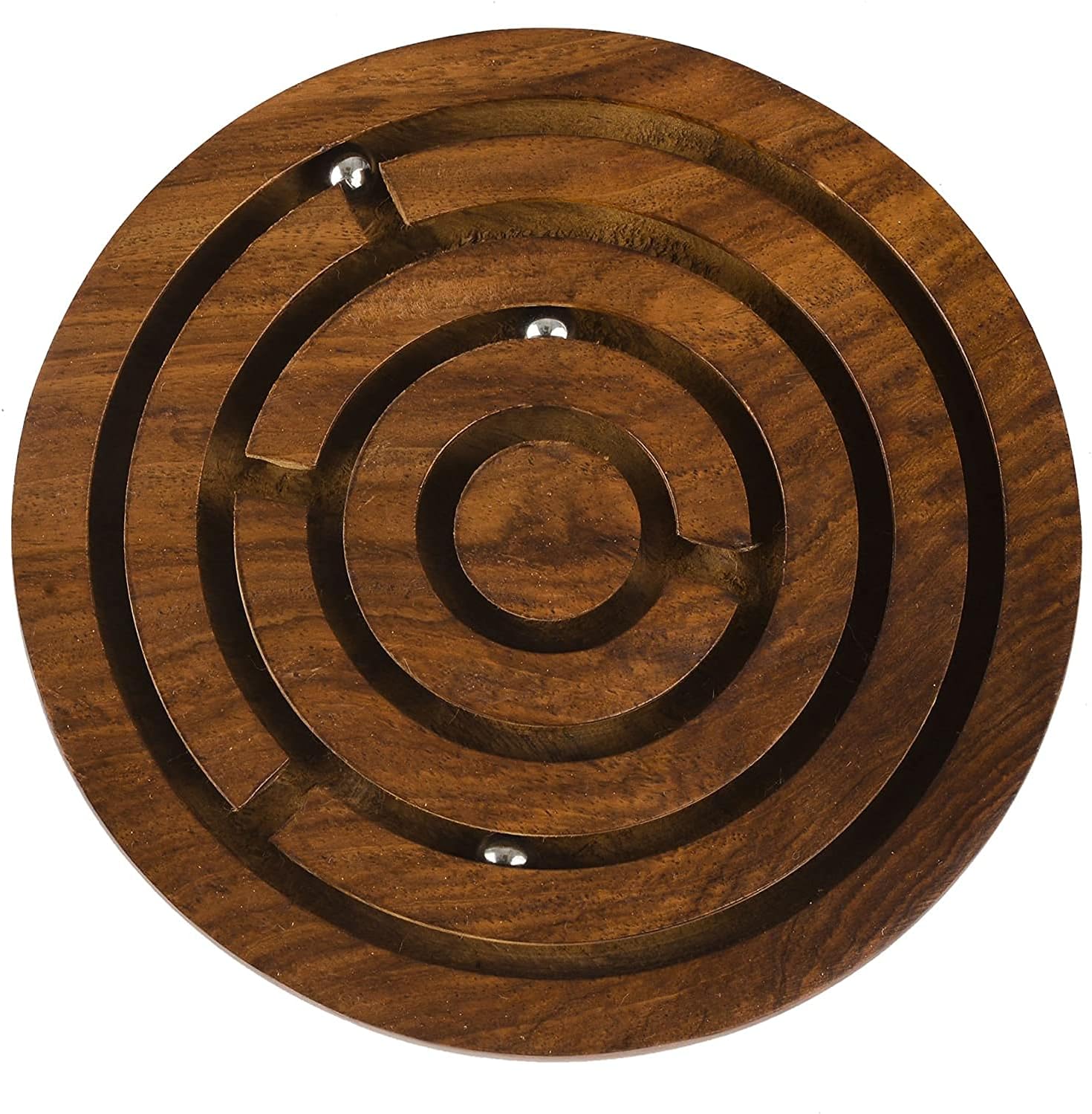 Stocking Stuffer - Labyrinth Maze Puzzle Board Game - Crafkart Brain Teaser Hand and Eye Coordination Brain Game - Wooden Labyrinth Board Game Ball in Maze Puzzle Handcrafted in India