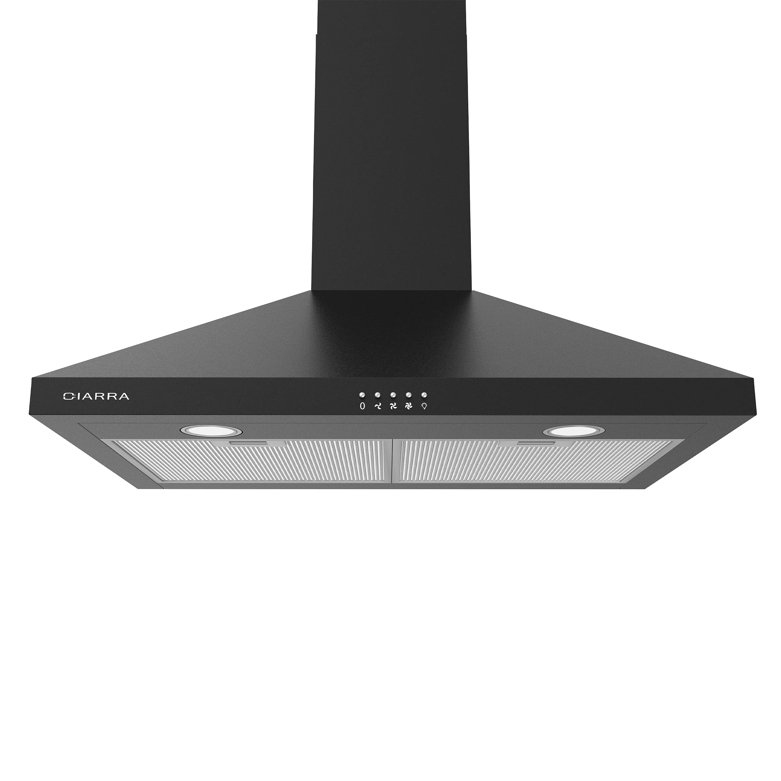 Black Range Hood 30 inch 450 CFM with AntiFingerprint Design Wall