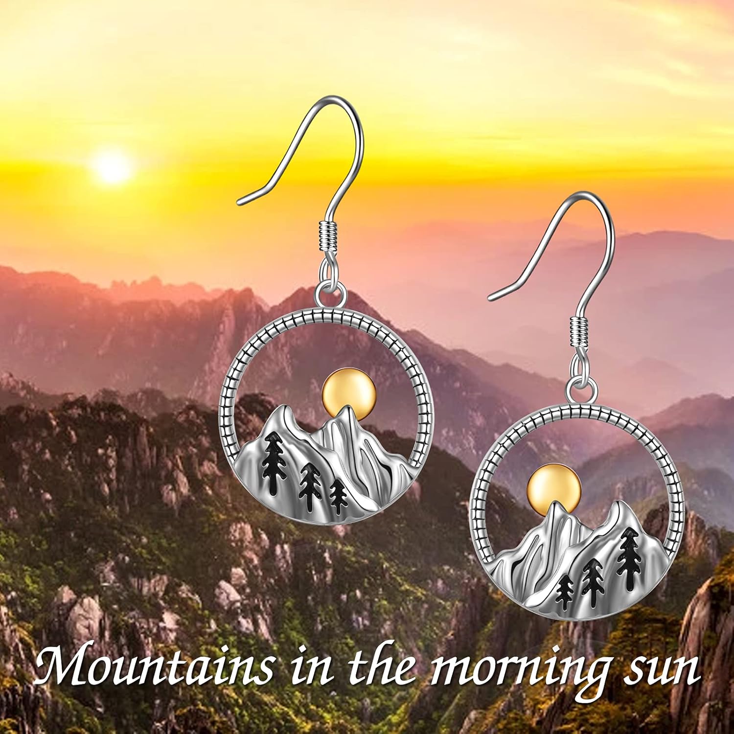 YFN Mountain Earrings Sterling Silver Mountain Mustard Seed Dangle Drop Earrings Jewelry Gifts for Women,Skiers, Hikers, Campers, Climbers and Nature Lovers - Image 5