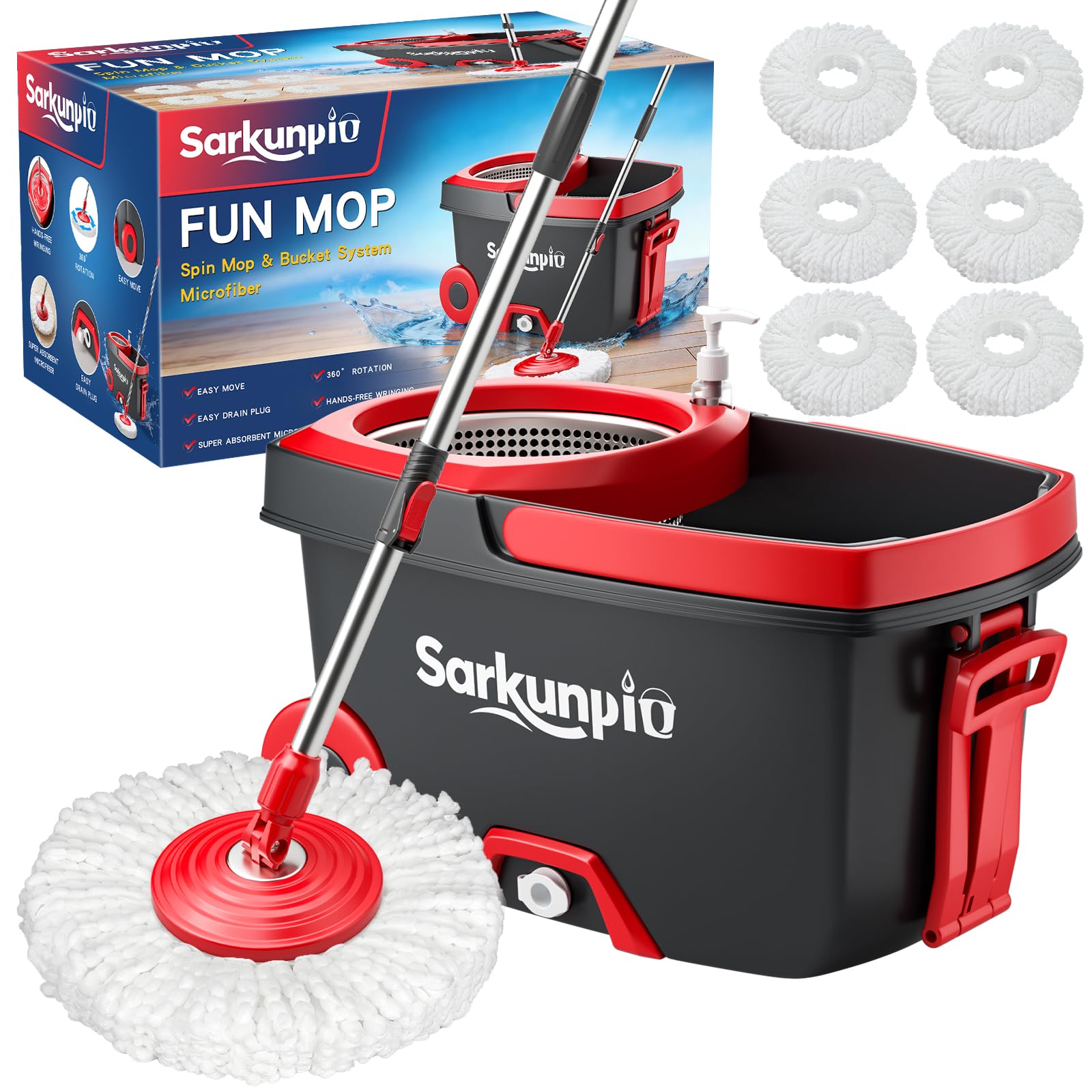Sarkunpio Spin Mop and Bucket Set