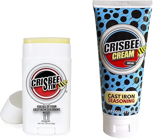 Crisbee Stik® and Crisbee Cream Iron® - Condimento de hierro fundido - Condimento de acero al carbono - Condimento para plancha - Fabricado en la