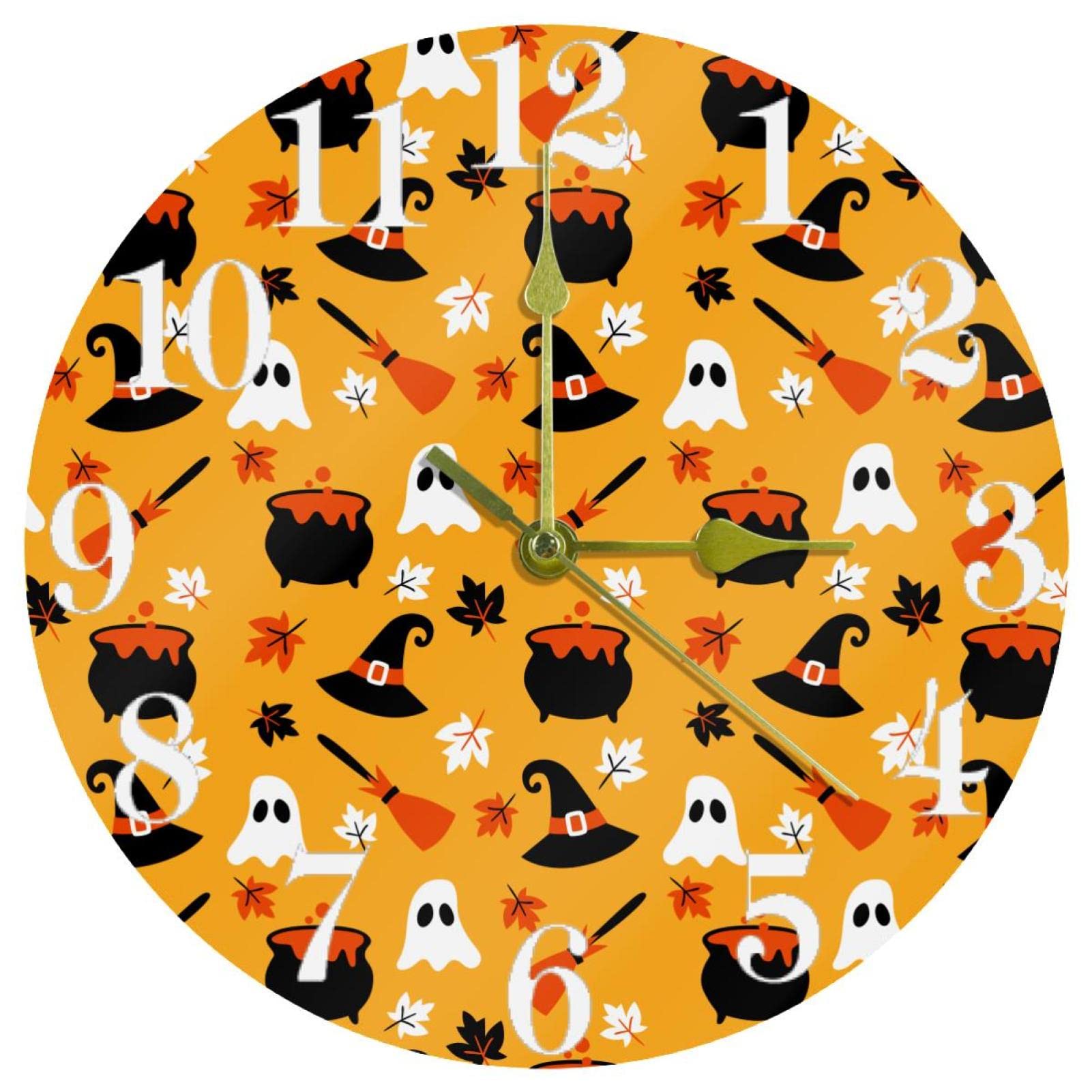 Horloge murale à quartz motif fantôme pour décorer une chambre d'enfant