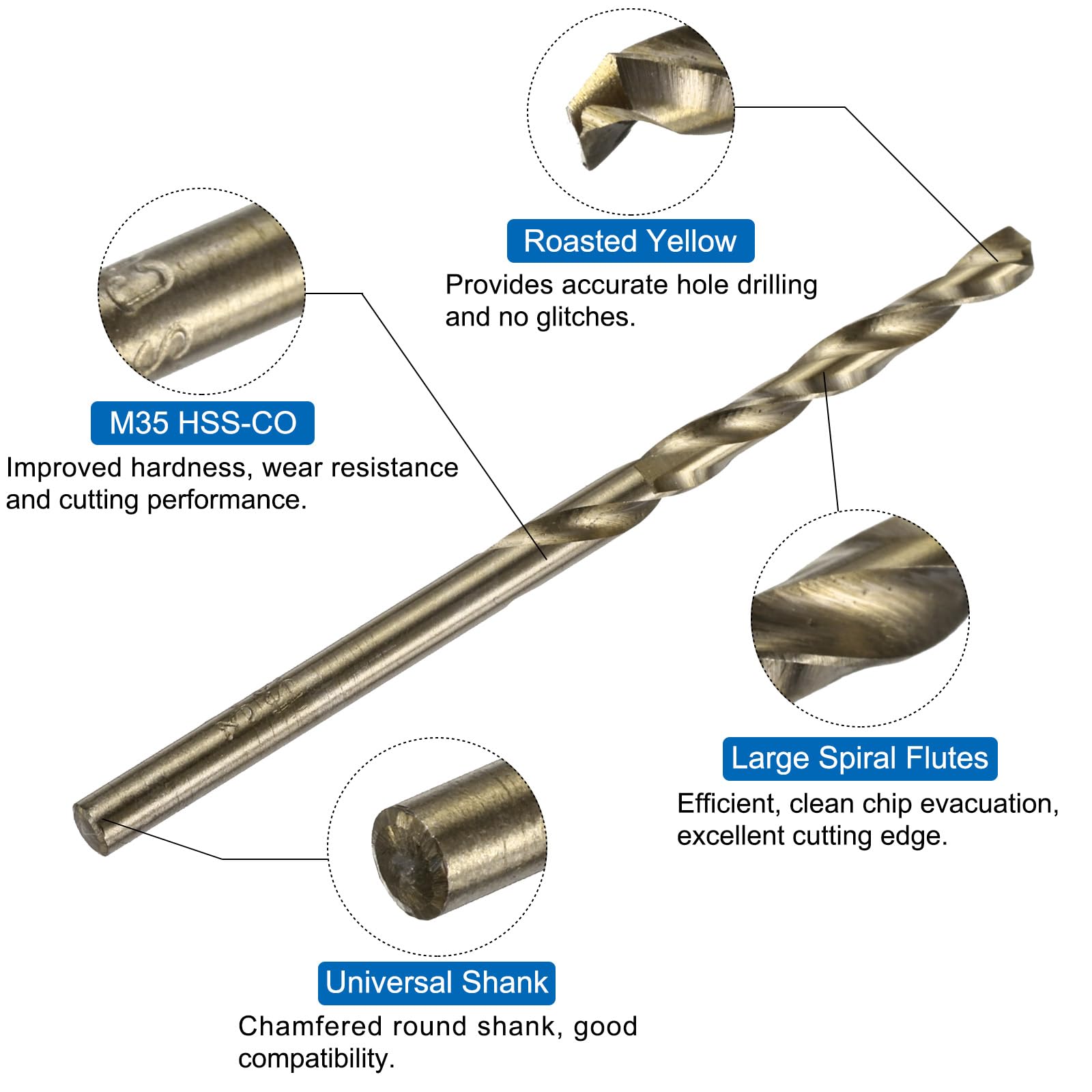 Sourcing Map Tap And Die And Drill Set M4 X 0.7 Left Thread Milling Cutter And Round Die 3.3 Mm Cobalt High-Speed Steel Twist Drill Bit - View #11
