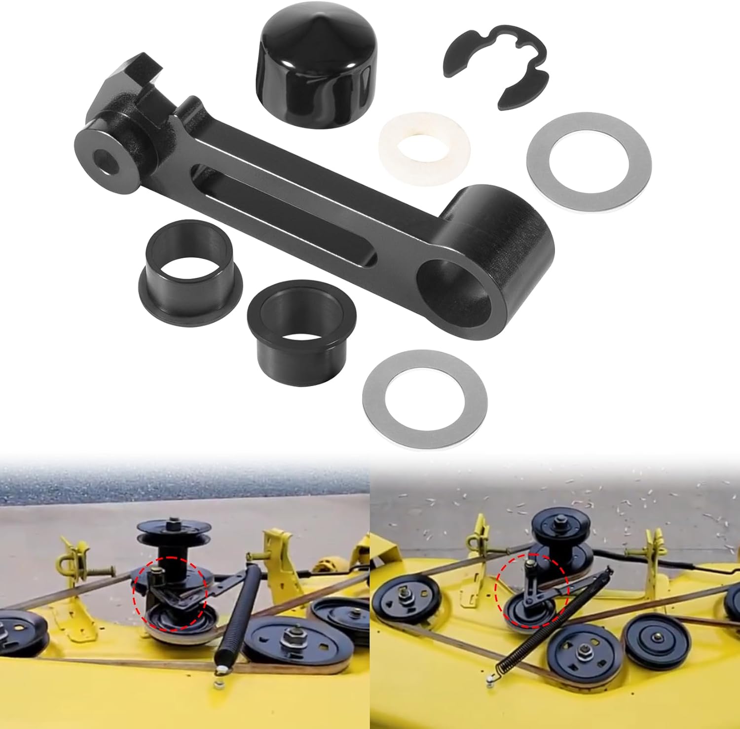 Deck Idler Arm Kit Für John Deere Rasenmäher - Komplett-Set Mit Spannarm & Buchsen Für 48C/54C Mäher