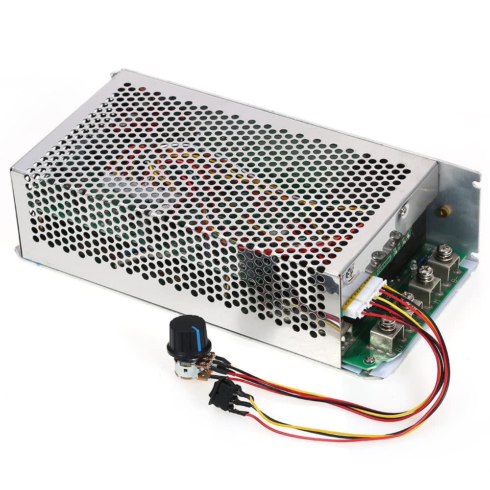 Karlak Controlador de motor de CC, CC 10 V-50 V, 5000 W, 200 A CC, regulador de velocidad ajustable, control reversible PWM