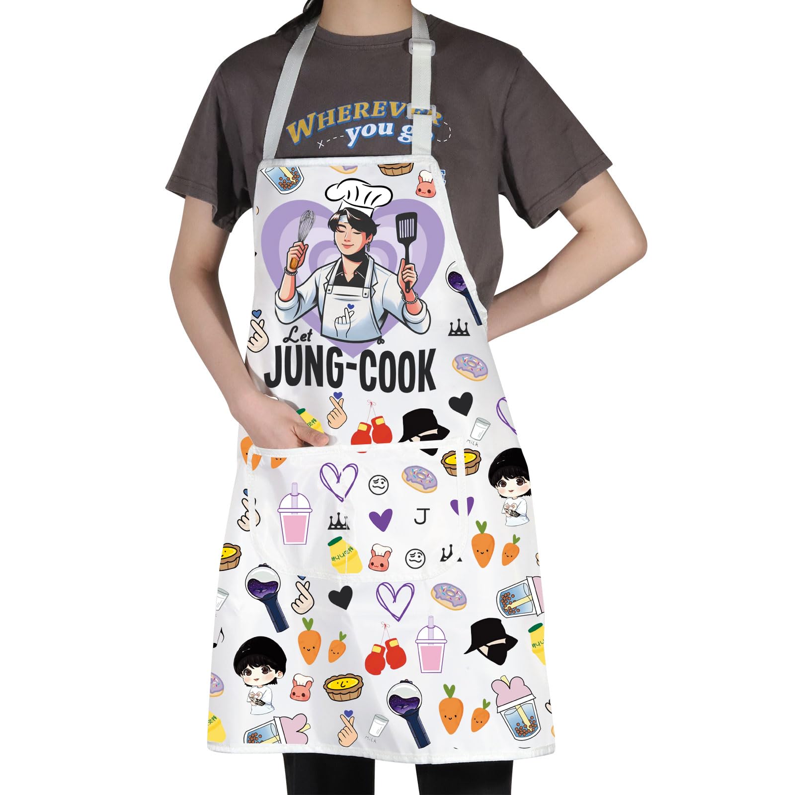 JNIAP Korean Group Kitchen Apron Korean Group Fans Gifts Korean Group Kitchen Gifts Korean Music Lover Gift