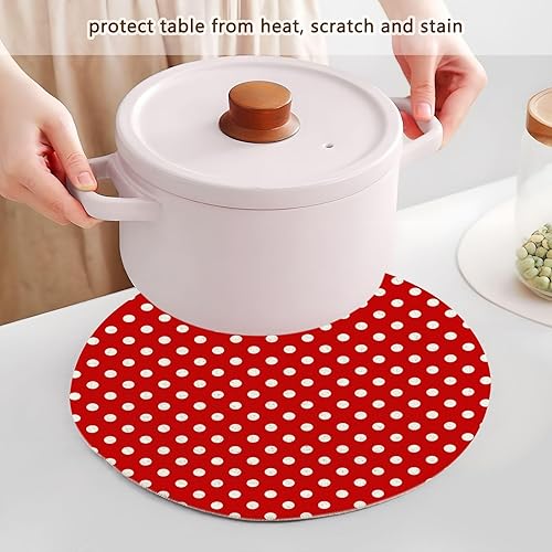 Miniatura 5 de 3 Pcs Kitchen Trivet Red Polka Dot for Hot Dishes 15in Cotton Thread Weave Absorb Water Pot Holder for Stove Camper Must Haves