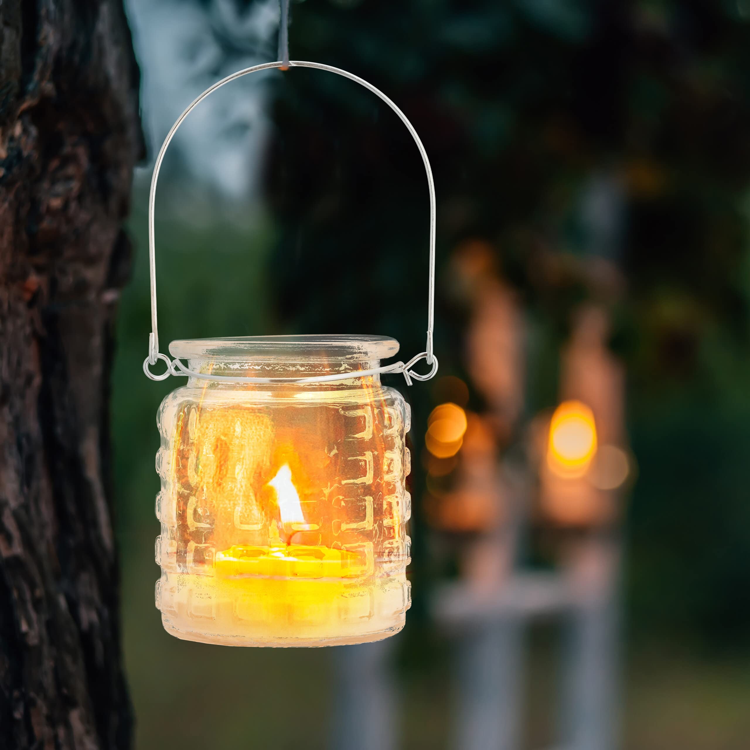 Set 12 Vasetti Portacandele Relaxdays - Vetro Con Manico Argentato, 9.5x8 Cm, Per Decorazioni E Feste - Foto 3