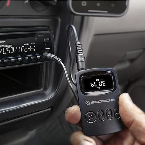 Miniatura 7 de Scosche BTTRFM-SP1 Transmisorreceptor Bluetooth portátil, transmisor FM y receptor de audio inalámbrico para TV, auriculares, estéreo de