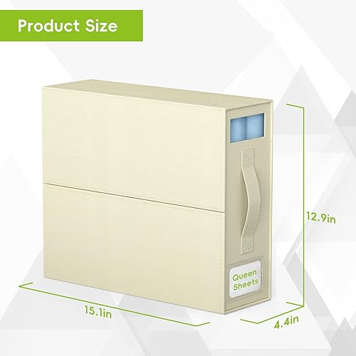 Miniatura 7 de SheetCube - Organizadores de sábanas y almacenamiento, paquete de 2 (tamaño Queen o King) plegable, con cremallera, para sábanas, fundas de edredón,