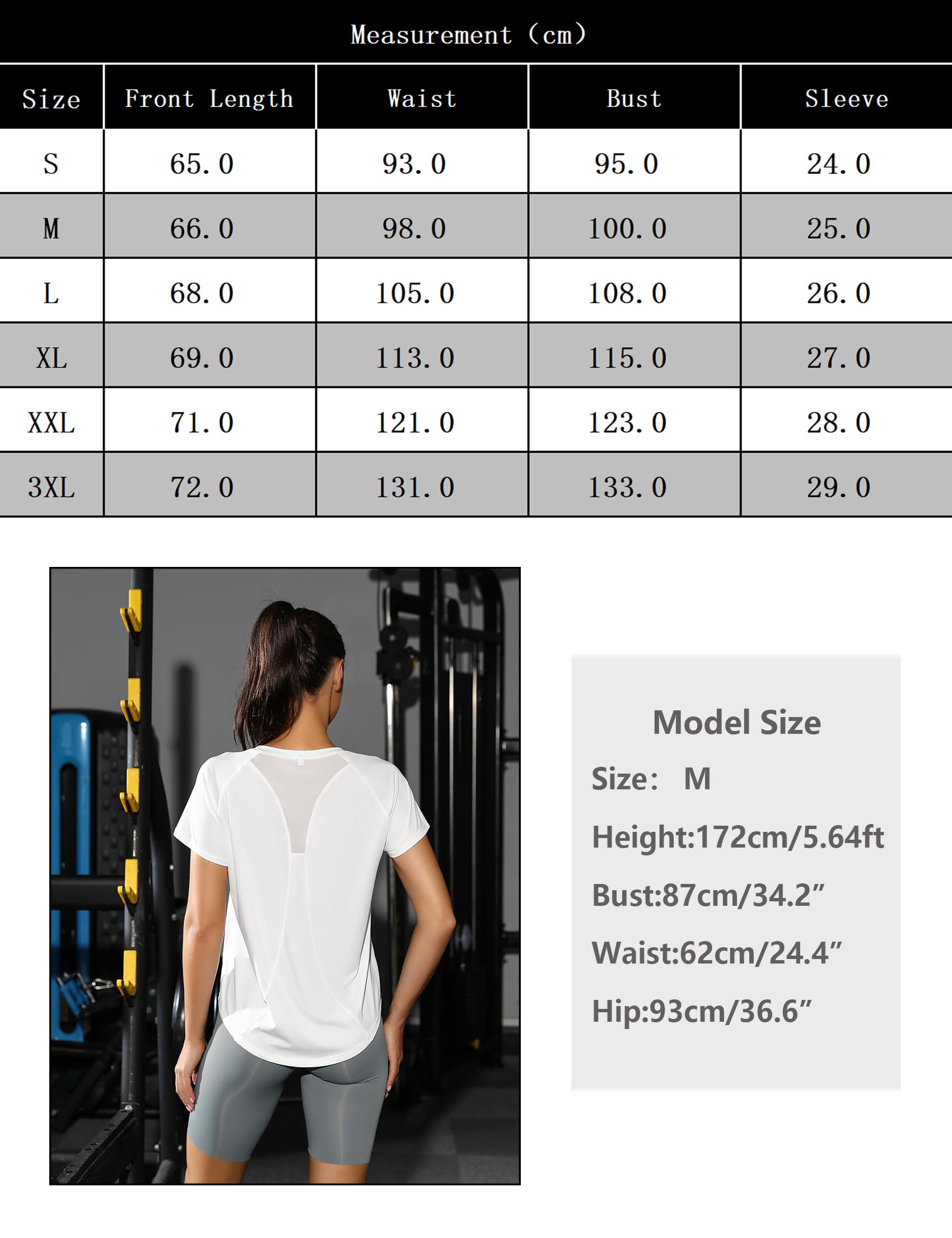 Gyabnw Camiseta Deportiva para Mujer, Camiseta de Manga Corta, Camiseta de Entrenamiento, Rápido Camisetas de Malla Mujer Yoga Fitness Top Ropa Deportiva Entrenamiento Atlético