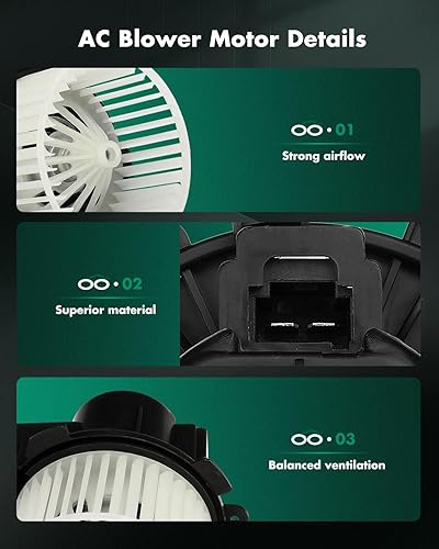 Vista 1215 de SCITOO 700188 Reemplazo del motor del ventilador HVAC con jaula de ventilador para Toyota Tacoma 2005-2015, reemplazo OE - 87103-04043, 87103-04044