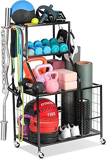 Weight Rack Home Gym Storage, Yoga Mat Storage Rack Workout Equipment St...