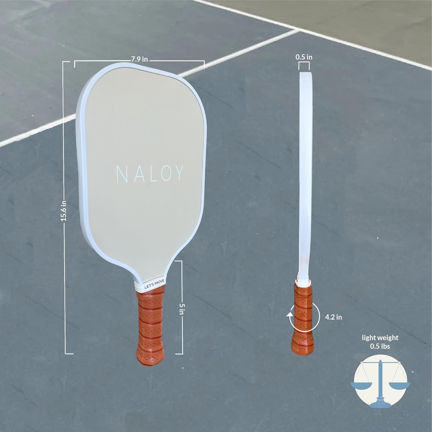 Pickleball Paddle Set of 2, Pickleball Paddle Fiberglass Surface, Lightweight, Aesthetic, Minimal Design, Carrying Bag for Beginners and pros