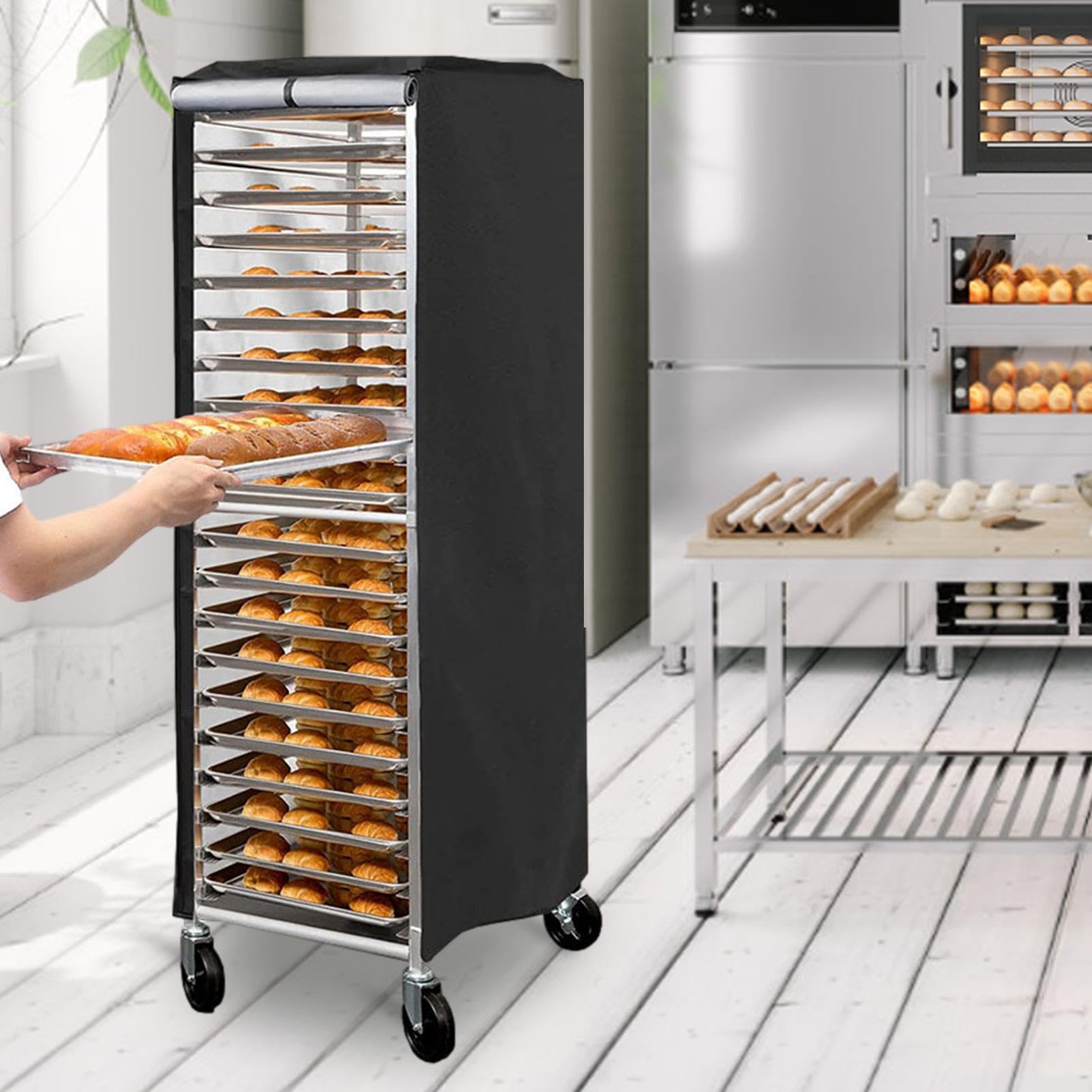 Housse pour étagère à | Housses de grille de boulangerie 420D pour de cuisson | 58,4 x 71,1 x 162,6 cm | Housses de rack simples de boulangerie anti-poussière | Housse de rack à pour