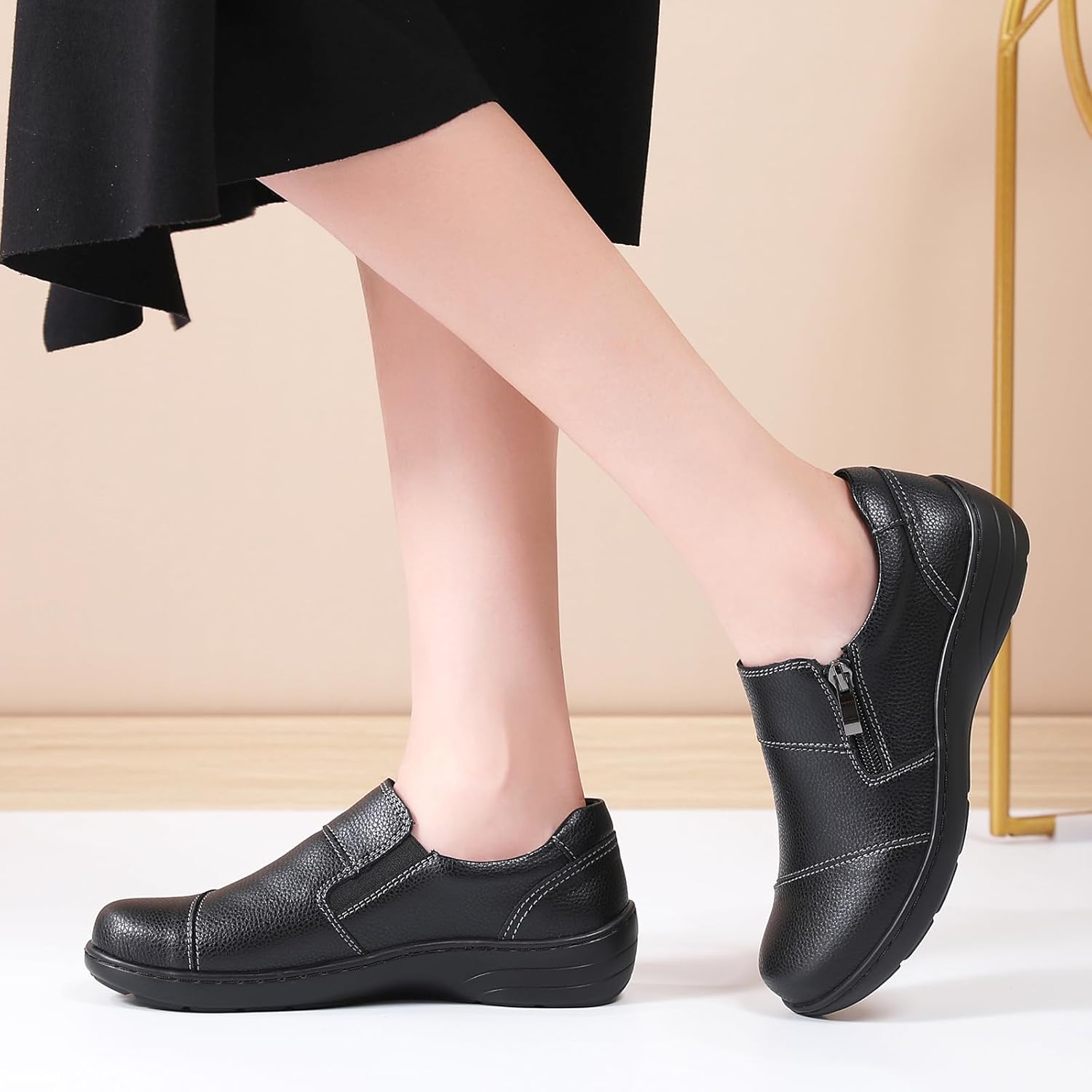 Loafers for Women Women's Loafers & Slip-Ons Zipper Walking Flats Casual Shoes Orthopedic Shoes Comfortable Dress Shoes Office Work Shoes - Image 2