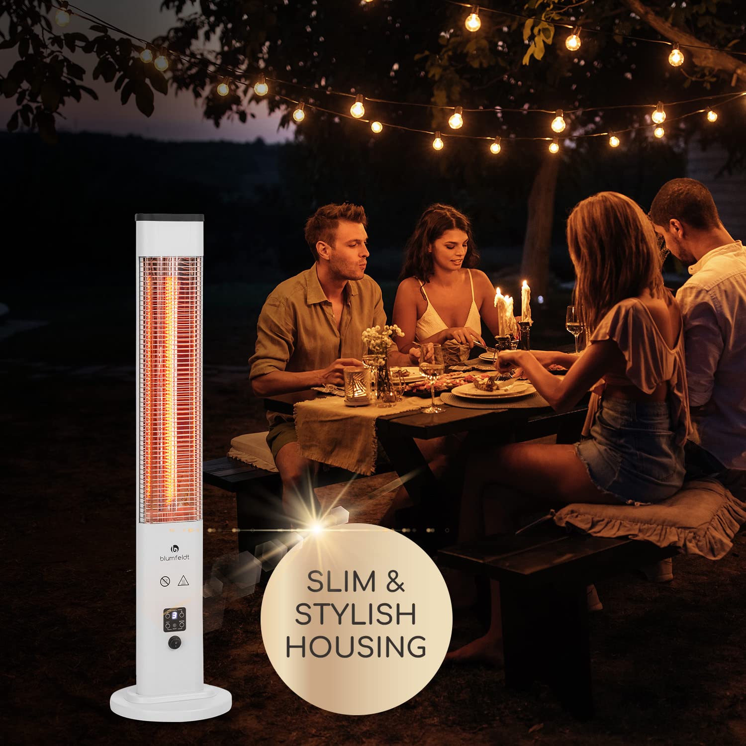 Remote Control Heat Guru Standing Radiant Heater Blumfeldt Heat