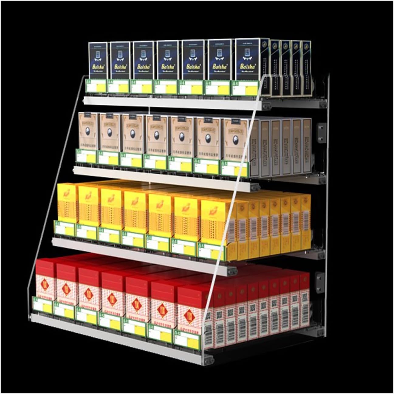 Auto Cigarette Pusher Display Holder - Easy Install Cigarette Organizer for Coffee Shops, Bars, Malls - Clear, 32cm x 26.5cm x 6cm