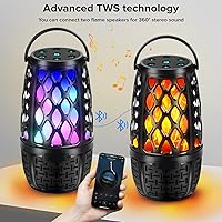 Vista 3 de Altavoces al Aire Libre, Altavoz de Llama LED Colorido, Altavoces al Aire Libre Bluetooth Impermeables Inalámbricos, Bluetooth 5.3, Sonido Estéreo