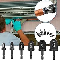 Vista 4 de Juego de 6 brocas, herramienta de estampación manual de cobre, broca expansora para reparación de aire acondicionado HVAC (mango hexagonal)