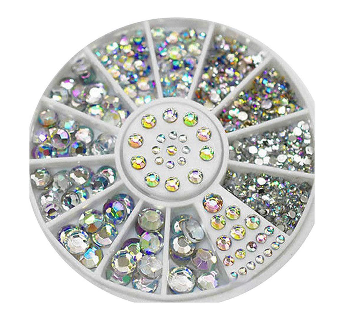 S.A.V.I 1 PC. DIY 3D Nail Art Manicure Decoration Wheel Acrylic Crystal Glitter Rhinestones - 12 Styles (26)