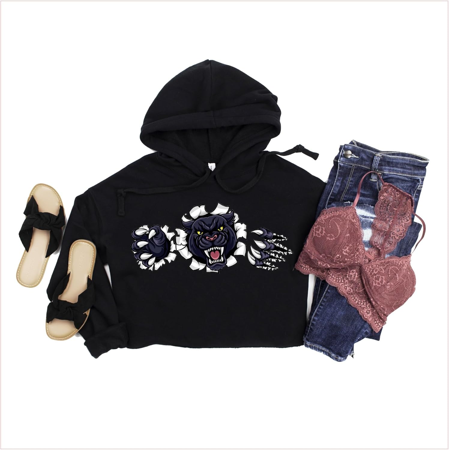 Custom Women's Cropped Top Fleece Hoodie - Image 5