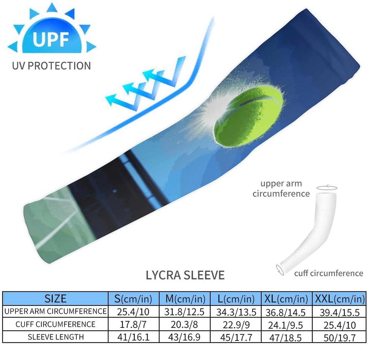 Sports Cooling Arm Compression Sleeves UV Sun Protection Arm Sleeves for Men Women Golf Arm Sleeves