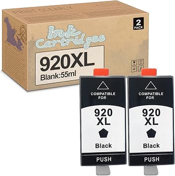 Compatible 920 XL High Yield Black Ink Cartridges Replacement for HP 920 920XL,for Officejet 6000 6500 6500 Wireless 6500A 7000 7500 7500A Printer Black