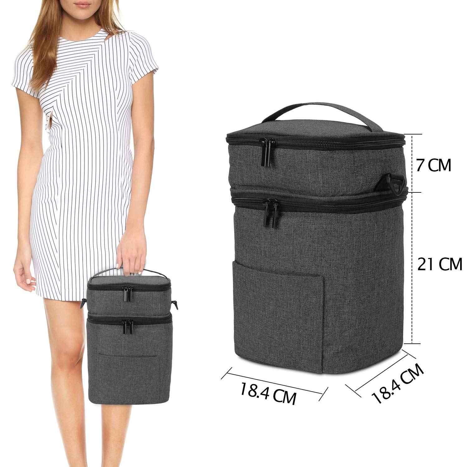 Luxja bolsa termica para leche materna y biberón (Sostenga 4 Botellas de Leche Materna)