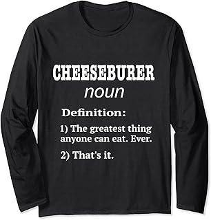 Retro Cheeseburgers Design. Cheeseburger Fan Fake Definition Long Sleeve T-Shirt