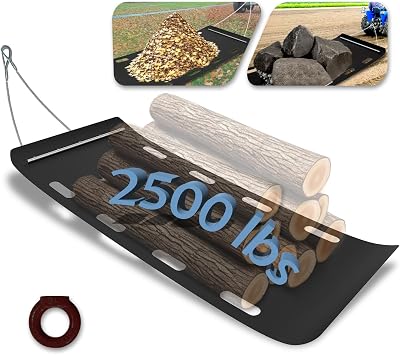 Yard Drag Sled, 1/8" Thickened HDPE,48"110" Upgraded Heavy Yard Drag Sled, Suitable for Hauling Various Heavy Items,Yard Debris,Lumber, Construction Materials, Includes Two Steel Wire Ropes