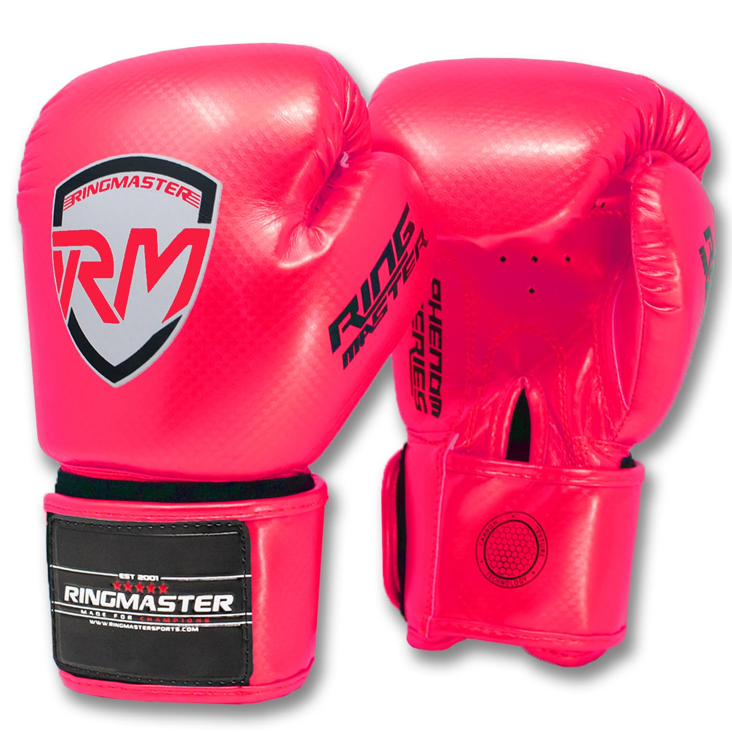 Ringmaster Sport-Kinder-Boxhandschuhe, Carbon-Leder, Training, Sparring, Boxsack, Handschuh