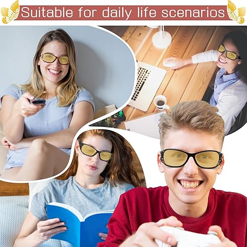 Miniatura 7 de 2 gafas de conducción de visión nocturna para mujer, polarizadas, antideslumbrantes, lentes amarillas, visión nocturna, con decoración de mariposas,