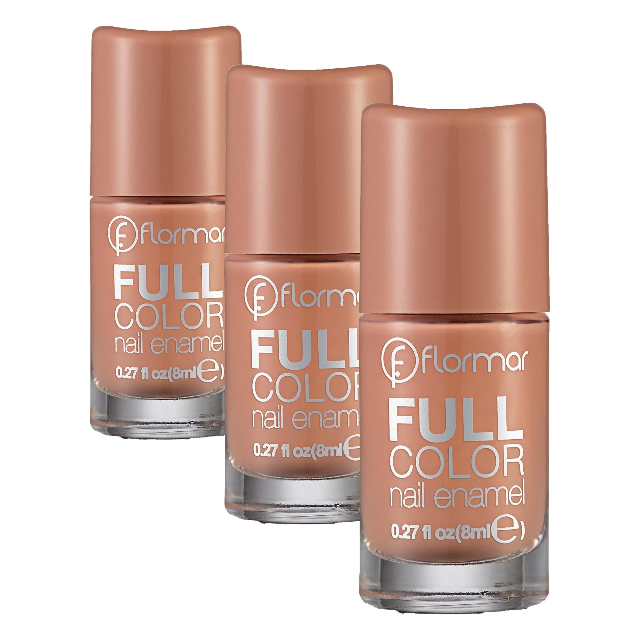 Flormar Yoğun Pigmentli Parlak Oje Full Color Nail Enamel Fc45 Peach Sparkler (3 paketi)