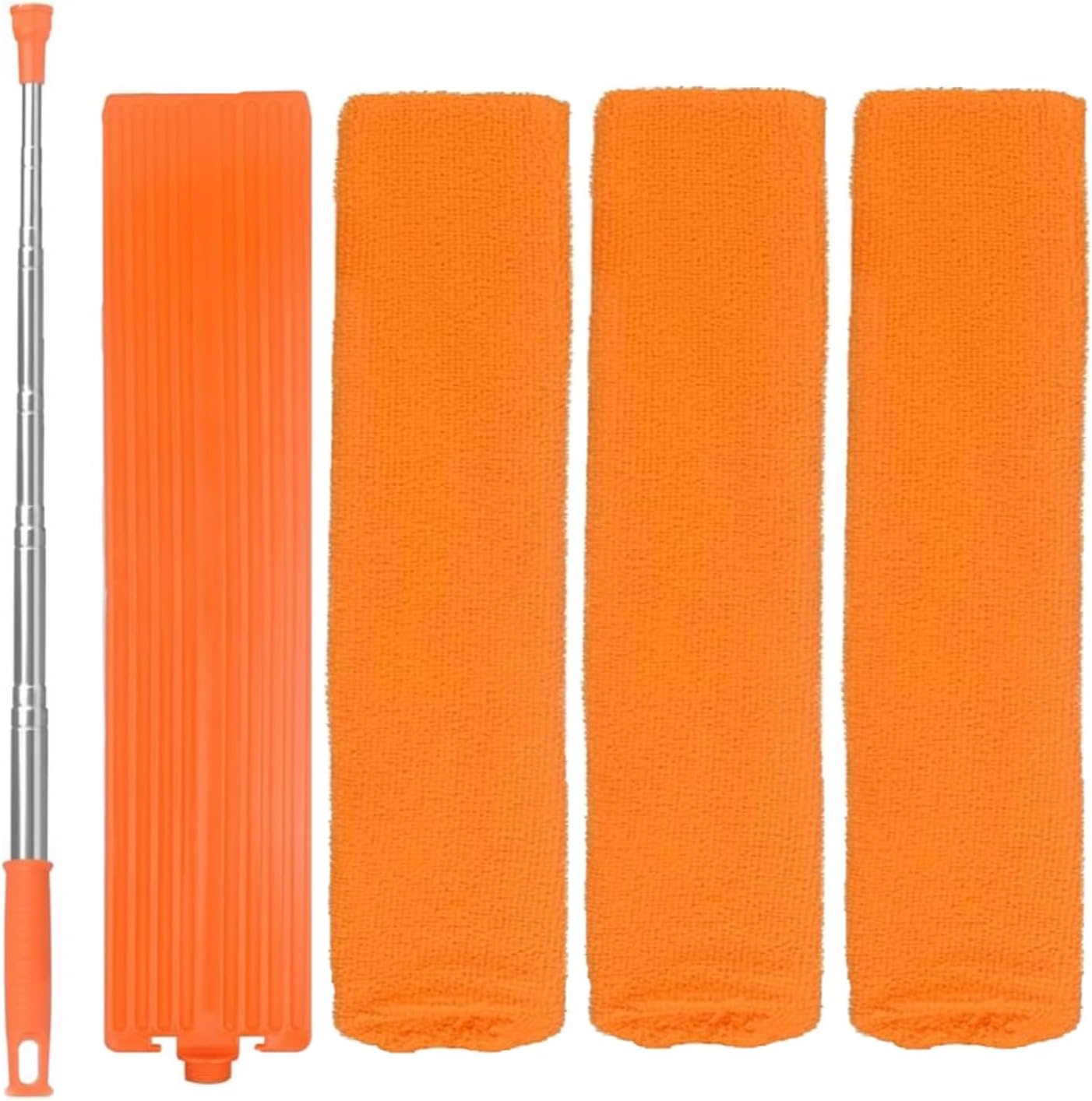110" Extendable Retractable Cleaning Tool with 3 Washable Cloths | Gap Cleaning Duster, Under Appliance Fridge Furniture Duster for Home Cleaning
