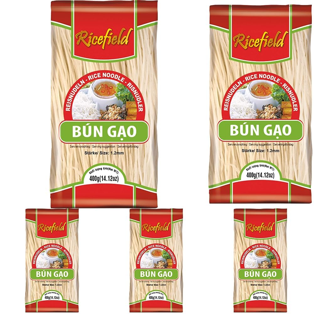 Ricefield Reisnudeln, Vermicelli, 1.2 mm, Bun Gao (1 x 400 g) (Packung mit 5)