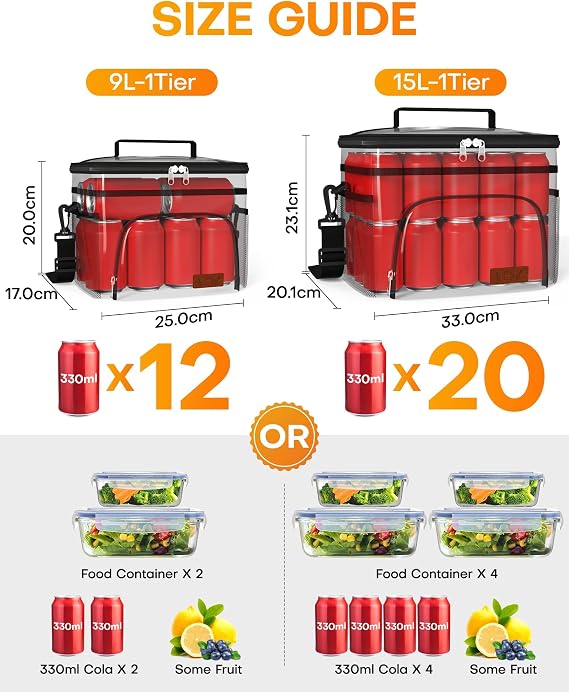 HOTOR Insulated Lunch Box for Men Women Leak-Proof Cooler Lunch Bag