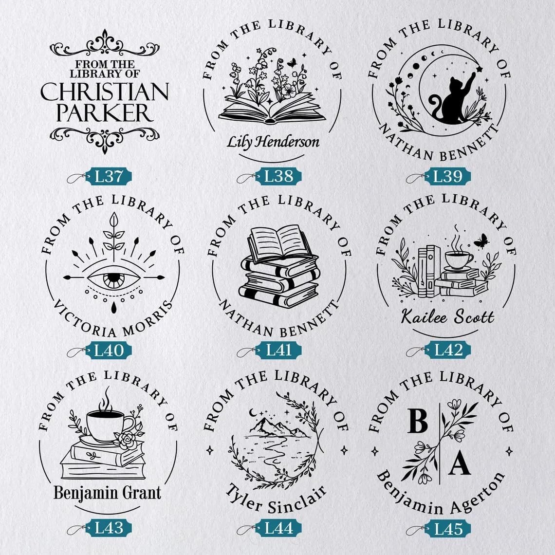 CAT Book Embosser Custom Stamp, Personalized Library Stamp, from the Library of Embosser, Cat Lover Gifts/Book Lover Gifts
