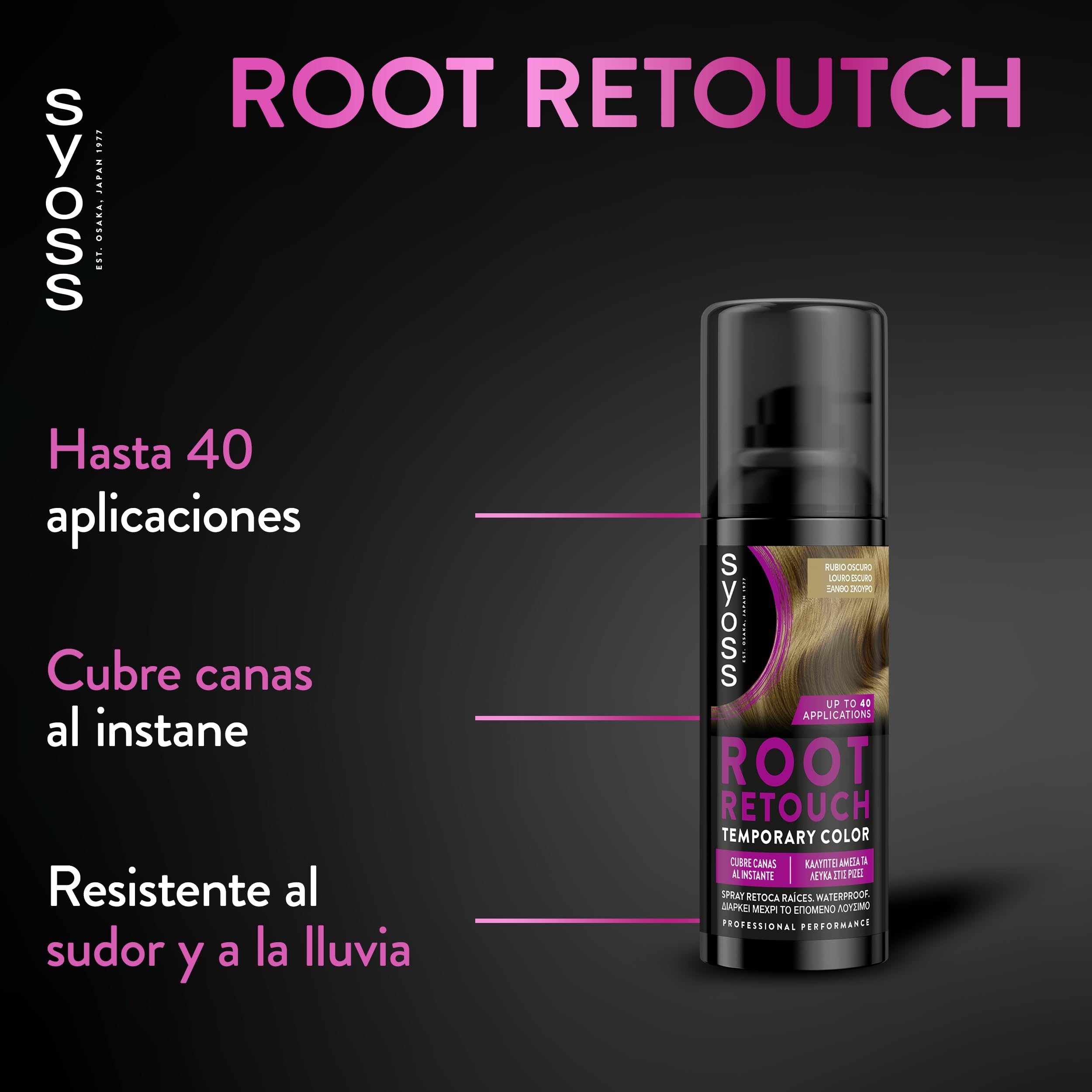 SYOSS Root Retouch Retoca Retoca tymczasowy kolor ciemnego blondu (1 x 120 ml), retuszer do włosów i włosów z natychmiastowym kryciem, tymczasowa koloryzacja włosów, zestaw 3 szt