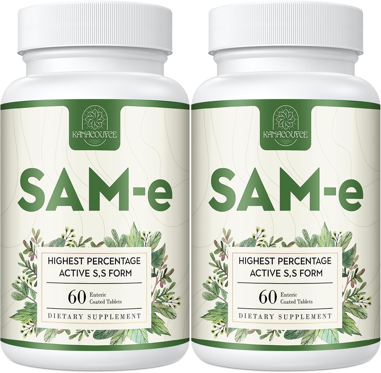 1100mg SAM-e (S-Adenosyl-L-Methionine), SAM e Supplement for Mood, Joint & Liver, Highest Concentration of Active S,S Form Same, Vegan, 120 Tablets