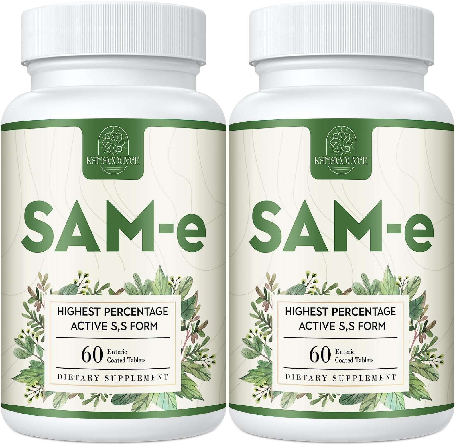 1100mg SAM-e (S-Adenosyl-L-Methionine), SAM e Supplement for Mood, Joint & Liver, Highest Concentration of Active S,S Form Same, Vegan, 120 Tablets