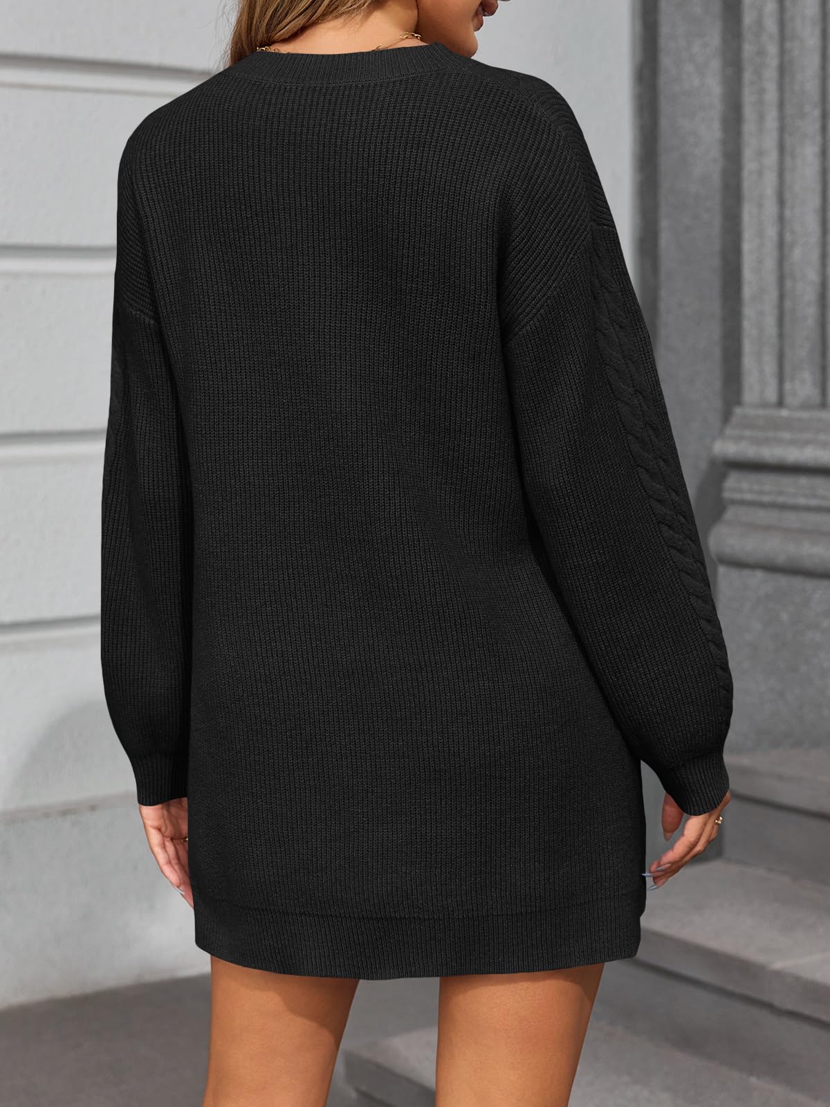 Saodimallsu Abito Lavorato a Maglia Abito Maglione da Donna Scollo a V Abito Autunnale Abito Oversize Lavorato a Maglia Abito Mini Sexy
