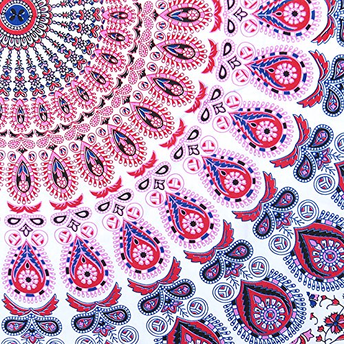 Eyes Of India - Small Twin White Pink Indian Elephant Mandala Tapestry Hanging Picnic Bohemian Accent Boho Chic Handmade #TOP4