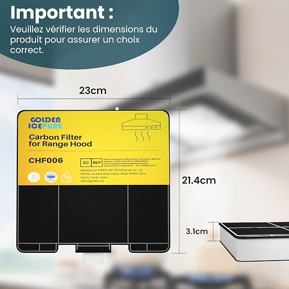GOLDEN ICEPURE Activated Carbon Filter Cooker Hoods Compatible with Siemens LZ53251, Bosch DHZ5325, Neff Z5101X1, VVZ52V40, 2 Pieces