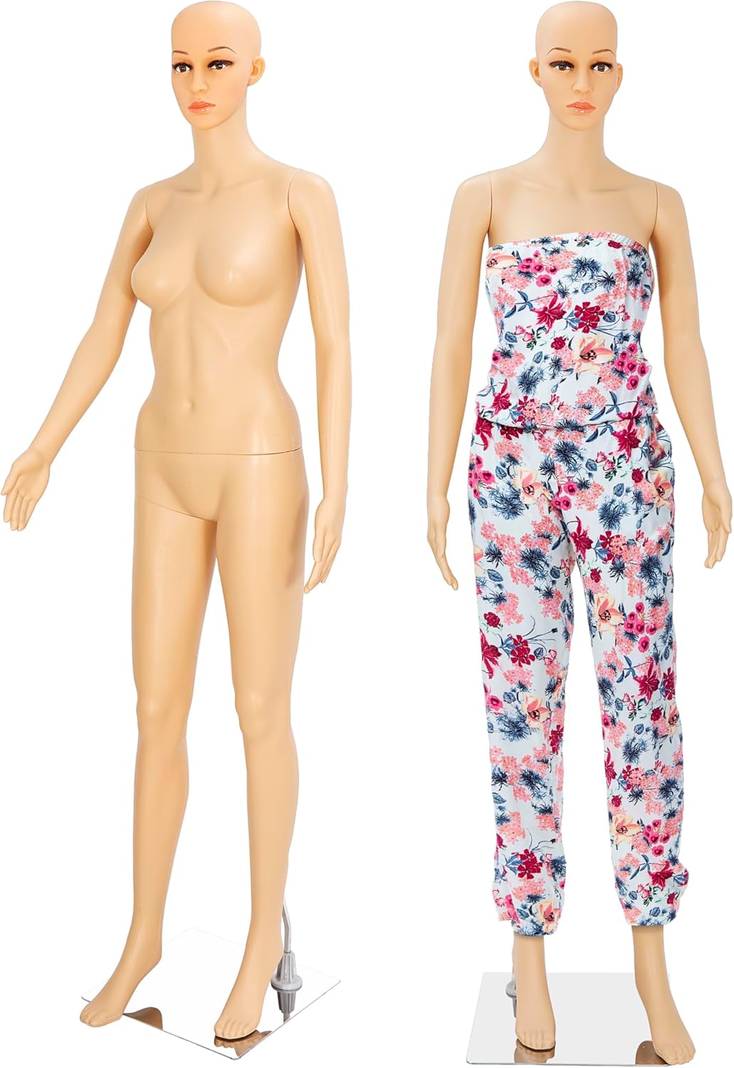 HomGarden Female Mannequin Manikin Full Body Dress Form, 69” Adjustable Mannequin Stand Sewing Dress Model Display Head Turns Dress Metal w/Base