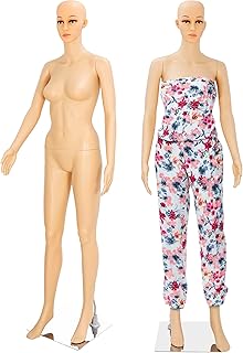 HomGarden Female Mannequin Manikin Full Body Dress Form, 69” Adjustable Mannequin Stand Sewing Dress Model Display Head Turns Dress Metal w/Base