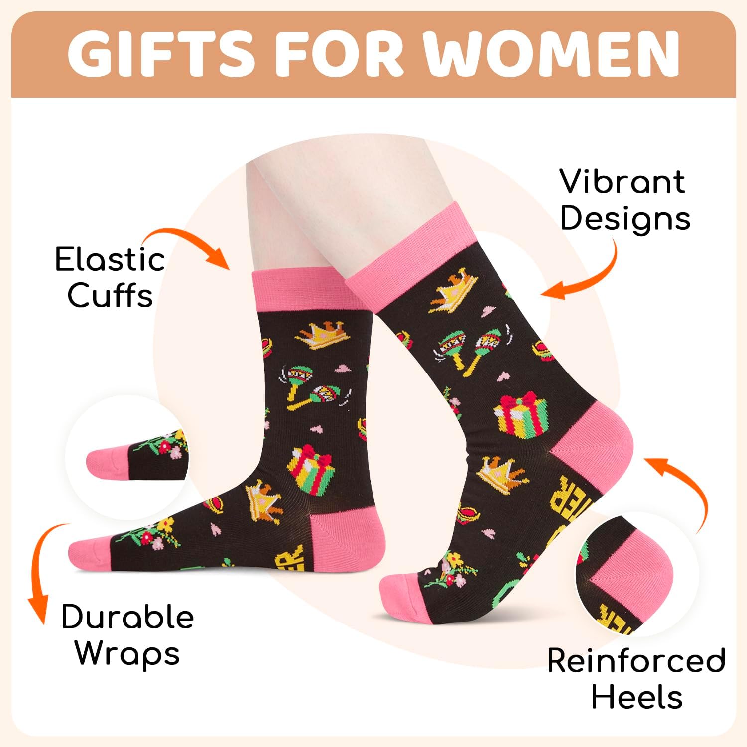 HAPPYPOP Mothers Day Gifts - Mother Daughter Sister in Law Socks, Aunt Niece Sister Socks - Image 3