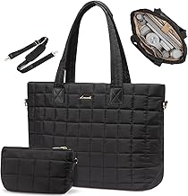LOVEVOOK Tote Bag for Women, Large Puffer Tote Bag with Zipper Quilted Light Work Bag