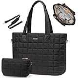 LOVEVOOK Tote Bag for Women, Large Puffer Tote Bag with Zipper Quilted Light Work Bag
