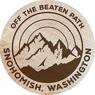 Snohomish Washington Souvenir Etched Wooden Coaster 3.5" x 3.5"-Inch 4-Pack